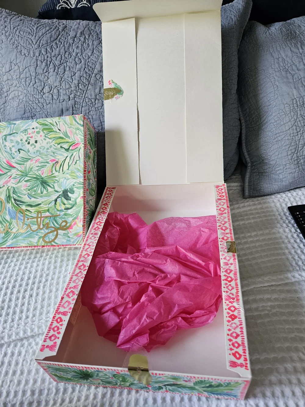 Lilly Pulitzer Shirt Boxes - Tropical Green & Pink- 2 Count